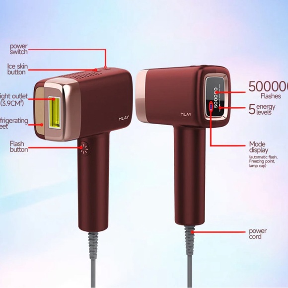 MLAY T14 Home Use IPL Laser Epilator/Replaceable Head,Unisex, BLUE/ PINK/ MAROON - Picture 12 of 16